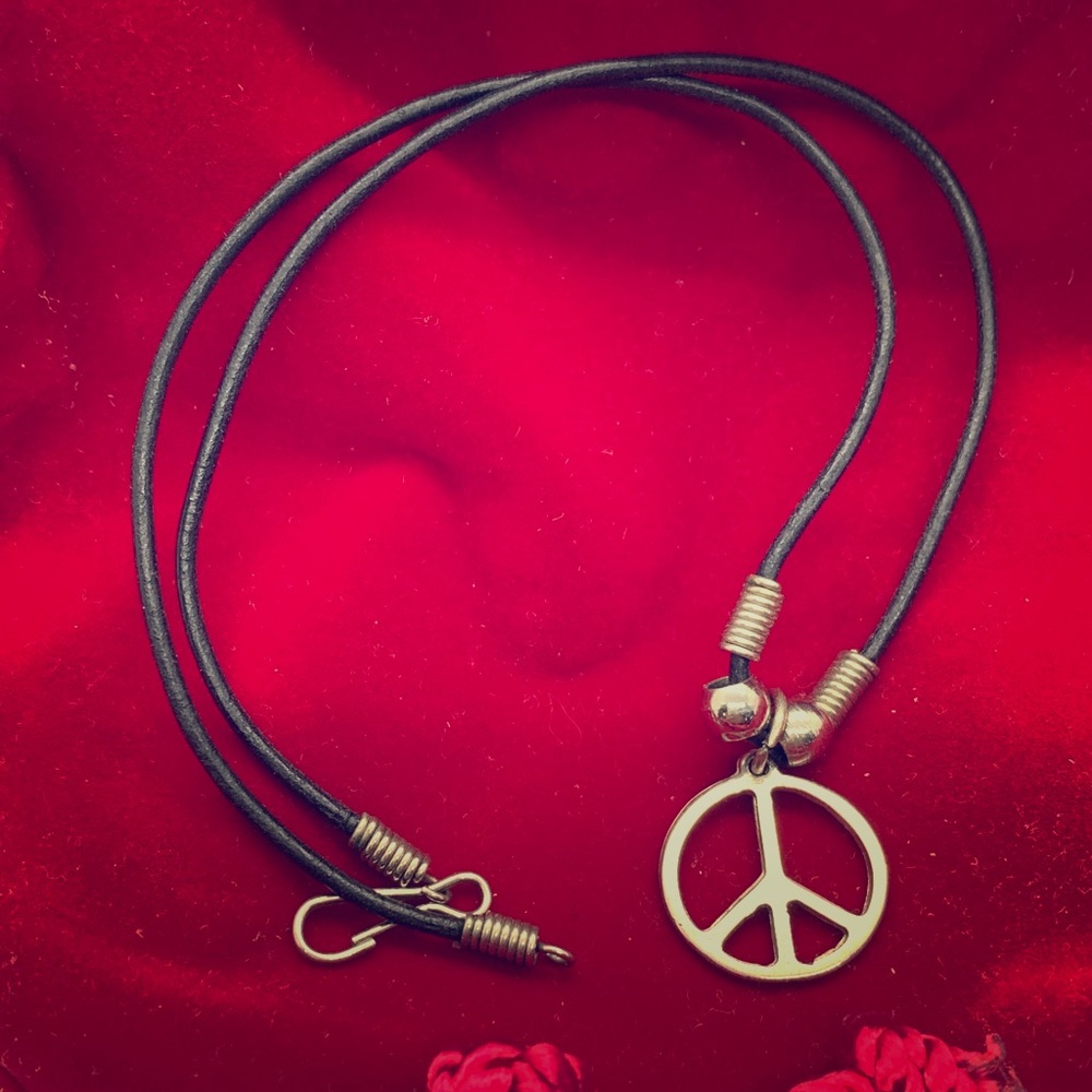 Peace Sign Choker Necklace
